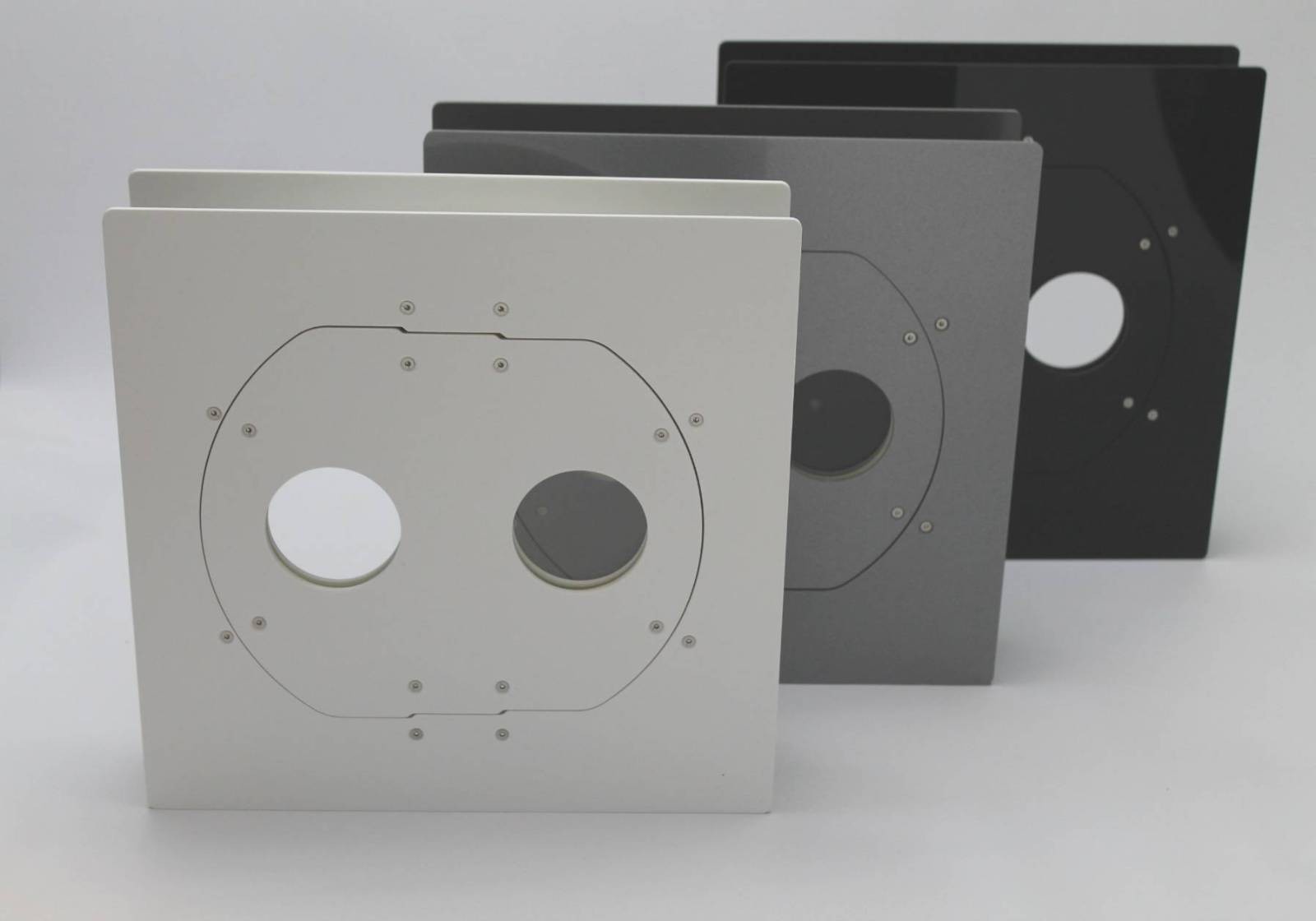 Square edge Petflap draughtproof pet doors, in white, silver and black